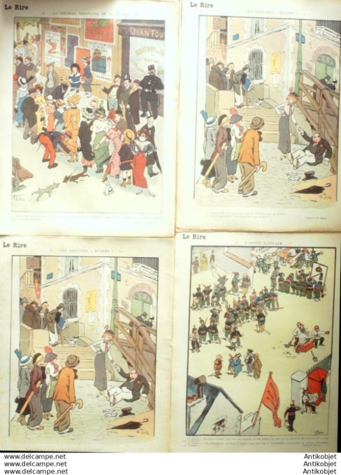 Le Rire 1913 lot 4 revues Fabiano Saurel Vallee Gerbault Mirande Nollat Reb Valle Reb