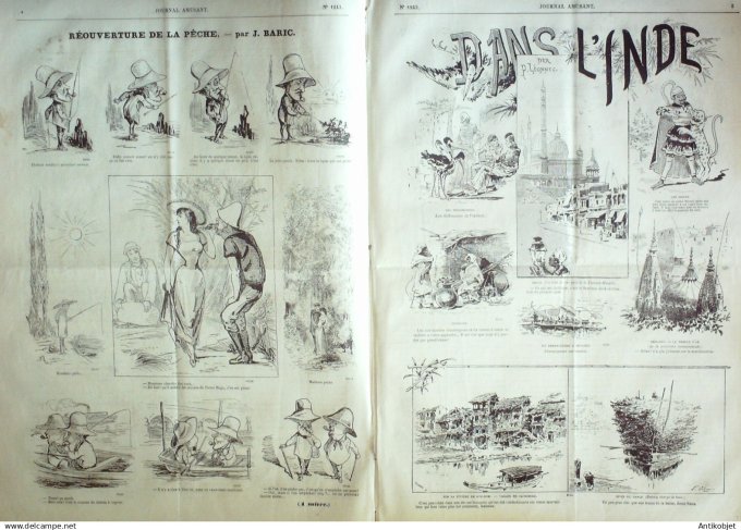 Le Journal Amusant 1880 # 1243 La traversee de Paris a vol de mouche par Pelcoq