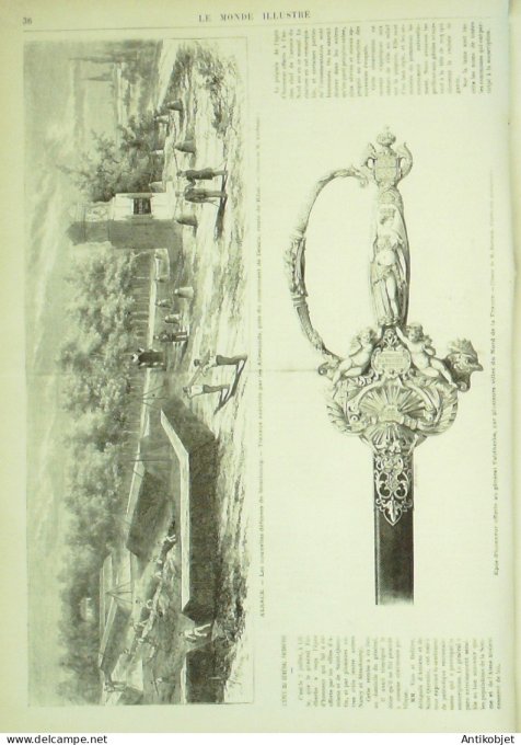 Le Monde illustré 1872 n°797 Strasbourg (67) Kheil Suisse Genève Algérie Souf Lyon (69)