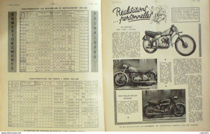 Moto Revue 1951 n° 1031 BMW de course machines 500 ADS Norton Gilera M V Racers 500