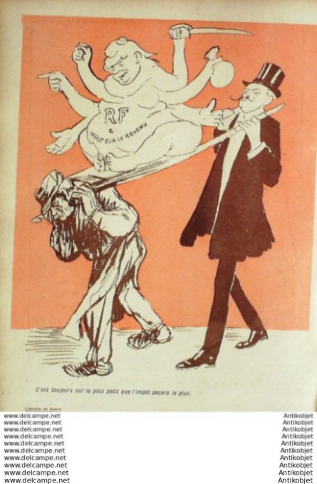 L'Assiette au beurre 1907 # 318 Les quatre vieilles contributions Grandjouan