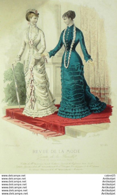 Gravure Mode La Gazette 1879 # 395 (Old Fashion plate)