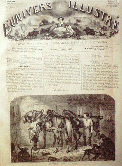 L'Univers illustré 1859 #  35 Antoine Canova Victor-Emmanuel II, roi de Sardaigne