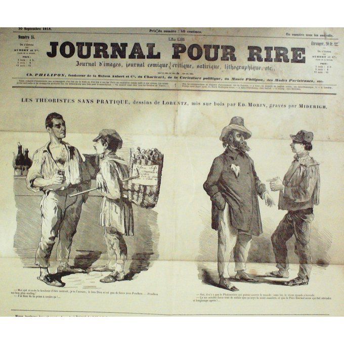 Le Journal pour RIRE 1848 n° 35 THEROSTES LORENTZ MIDERIGH PROUDHON MONTA REPUBLICA