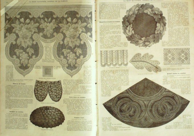 Journal Mode illustrée 1865 # 35 Broderie mosaïque