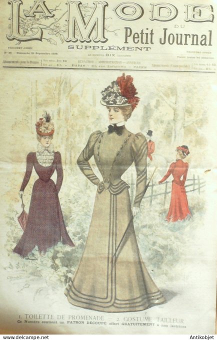 La Mode du Petit journal 1898 n°39 Costume tailler & toilette de promenade