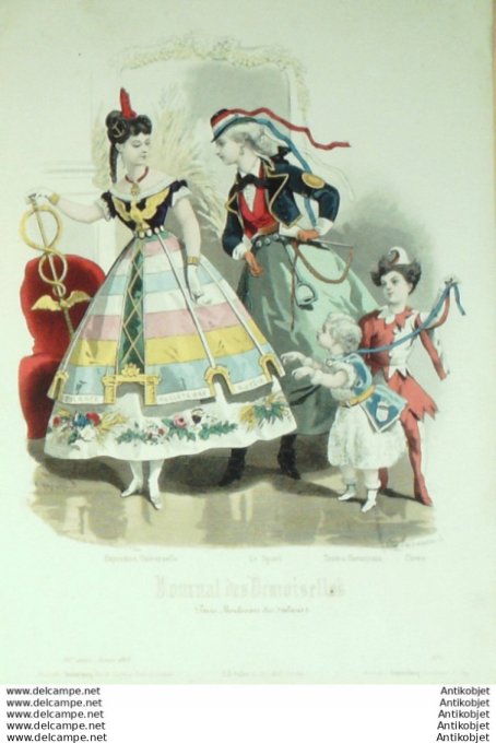 Journal de Demoiselles 1868 # 01b Travestissements Clown