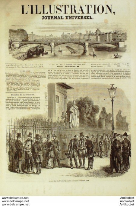 L'Illustration 1849 n°345 Etats-Unis lac de HARLEM machine LYNDEN Prix de ROME