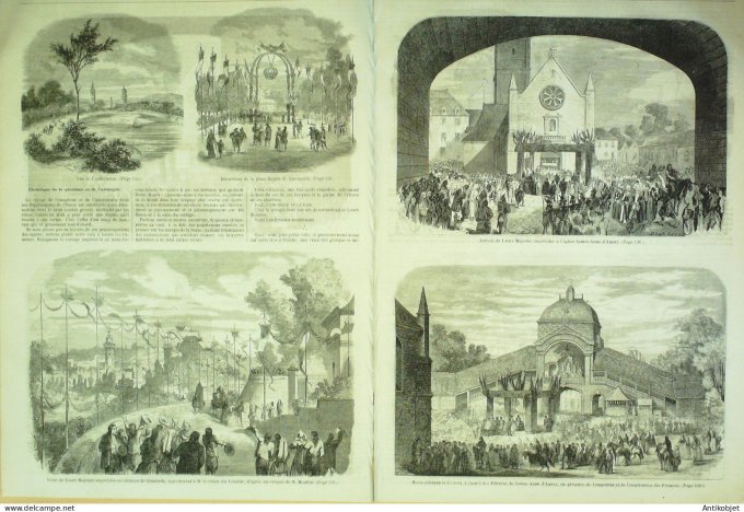 Le Monde illustré 1858 n° 72 Landerneau Quimperlé Quinerech Faou (29) Lorient (56)
