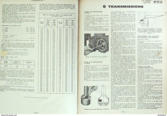Revue Tech. Automobile 1972 n°317 Volkswagen Coccinelle Utilitaires