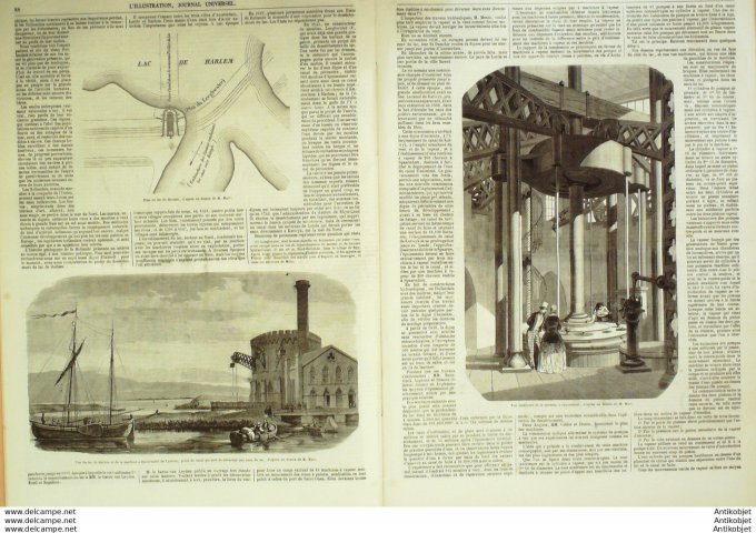 L'Illustration 1849 n°345 Etats-Unis lac de HARLEM machine LYNDEN Prix de ROME