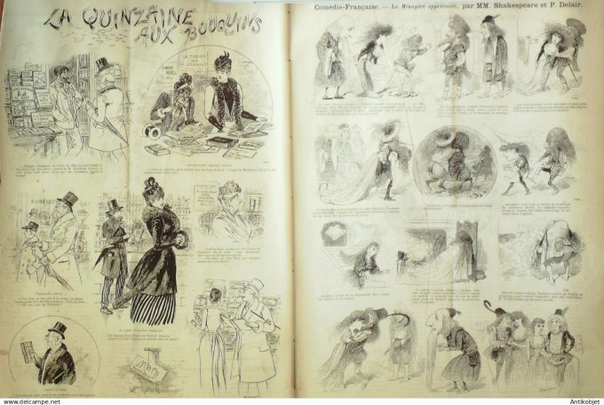 Le Journal Amusant 1891 n°1842 Paysanneries m énagère apprivois ée par Shakespeare  on re¨à§oit ses 