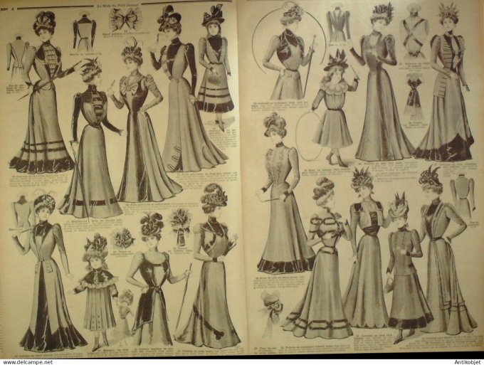 La Mode du Petit journal 1898 n° 39 Toilettes Costumes Passementerie