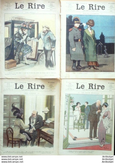 Le Rire 1913  lot 4 revues Flores Pecoud Laborde Ostoya Fabiano Hemard Falke