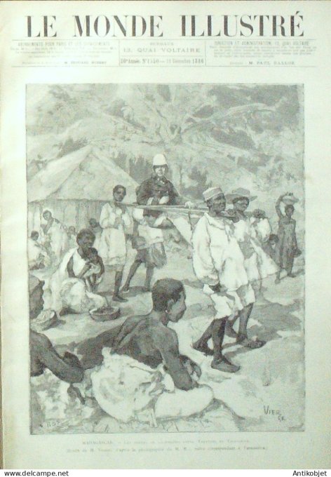 Le Monde illustré 1886 n°1550 Madagascar Tamatave Tananarive Bulgarie Varna Amiral Gueydon