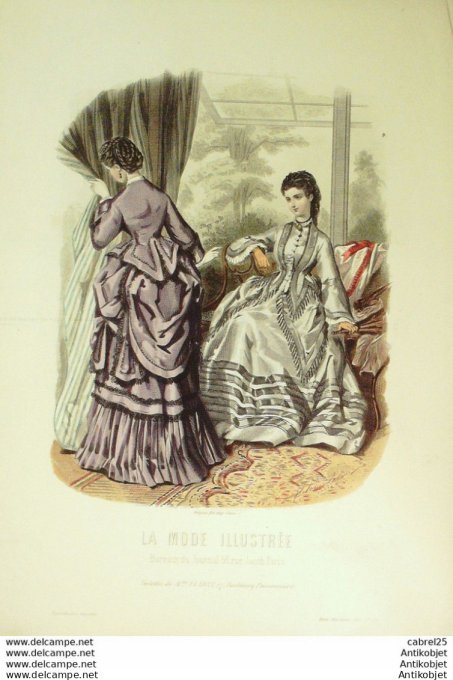 Gravure de mode La Mode illustrée 1871 n°29 (Maison Fladry)