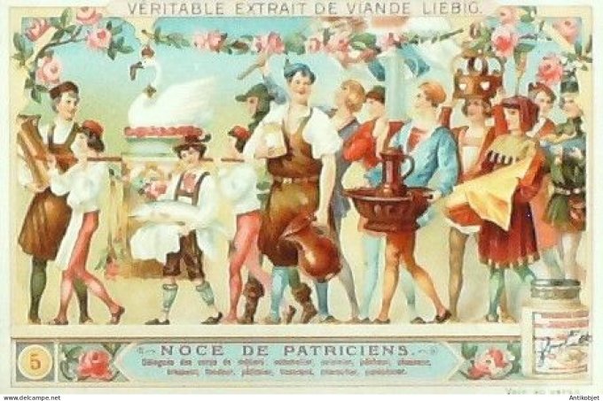 Chromo Liebig Sang  827 Noce medievale III (1905)