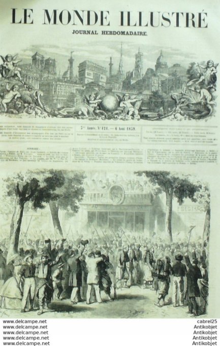 Le Monde illustré 1859 n°121 Toulon (83) Villeuve L'etang (78) Finstermunz Fort Londres Lodging Hous