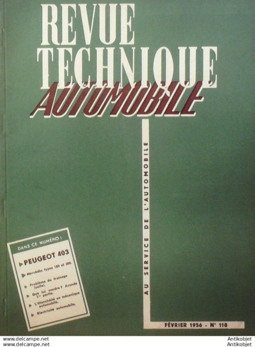 R.T Automobile Peugeot 403 Mercedes 180 & 300 118 # 1956