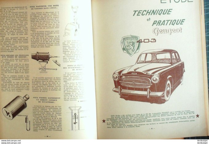 R.T Automobile Peugeot 403 Mercedes 180 & 300 118 # 1956