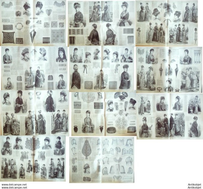 Mode illustree 1879 Lot de 10 journaux