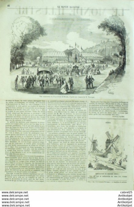 Le Monde illustré 1859 n°121 Toulon (83) Villeuve L'etang (78) Finstermunz Fort Londres Lodging Hous