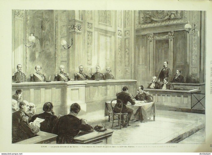 Le Monde illustré 1872 n°798 Lyon (69) Procès Cremeret de Serres Espagne Madrid attentat au Roi Tolè