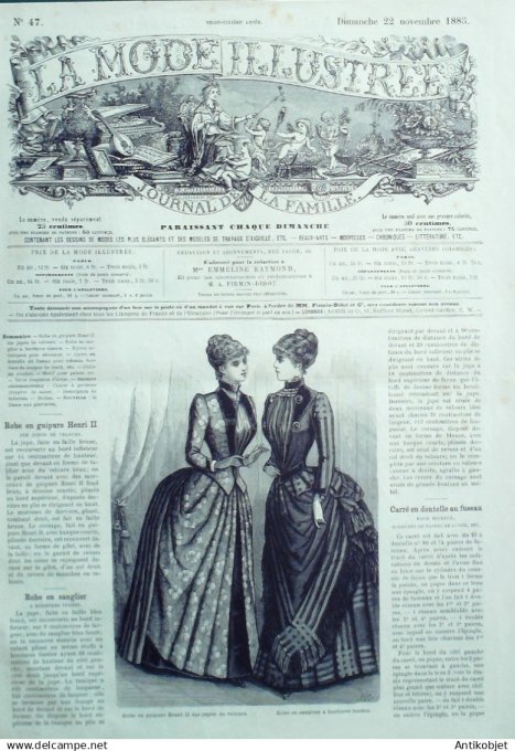 Mode illustree 1885 Lot de 12 journaux
