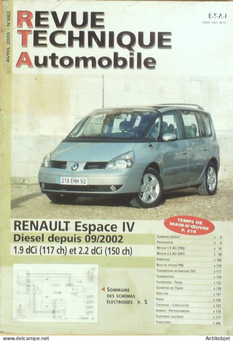 Revue Tech. Automobile 2005 n°682 Renault Espace IV