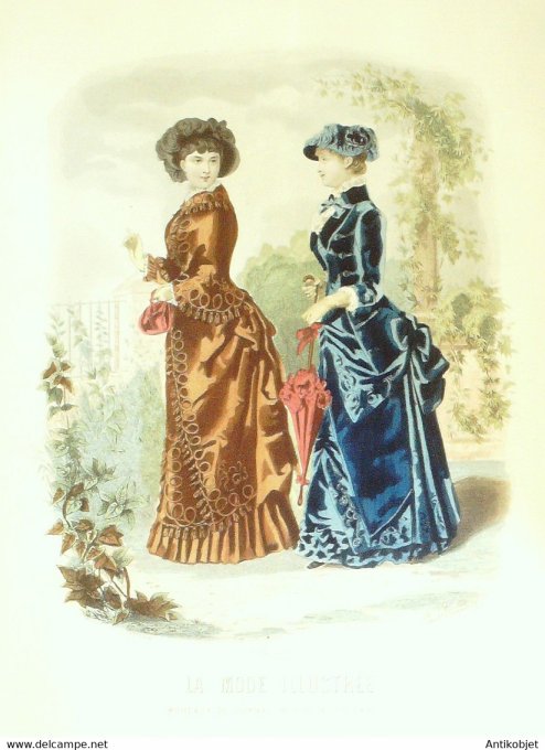 Gravure de mode La Mode illustrée 1881 n°38 (Maison Fladry-Coussinet)