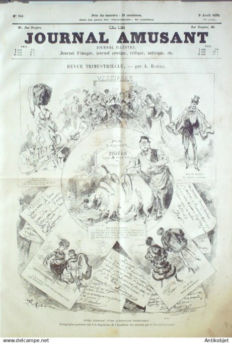 Le Journal Amusant 1870 #  745 Revue trimestrielle par Robida