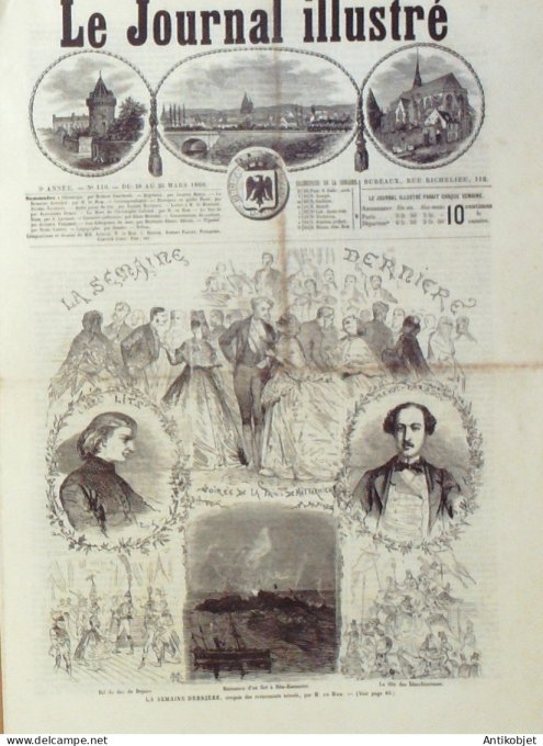 Le journal illustré 1866 n°110 Siam Femmes du Roi Argentan (61) Grece Nea Kammeni