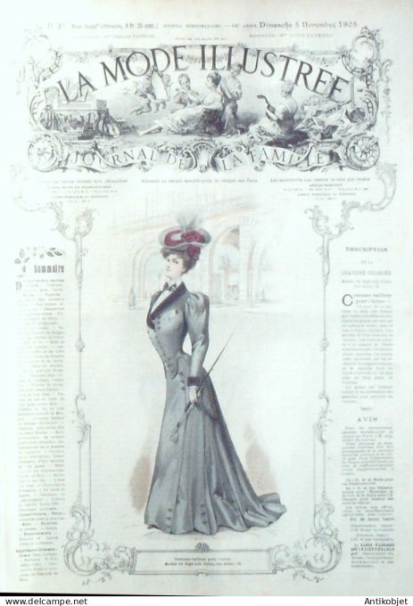 La Mode illustrée journal 1905 n° 45 Costume tailleur