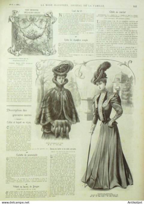 La Mode illustrée journal 1905 n° 45 Costume tailleur