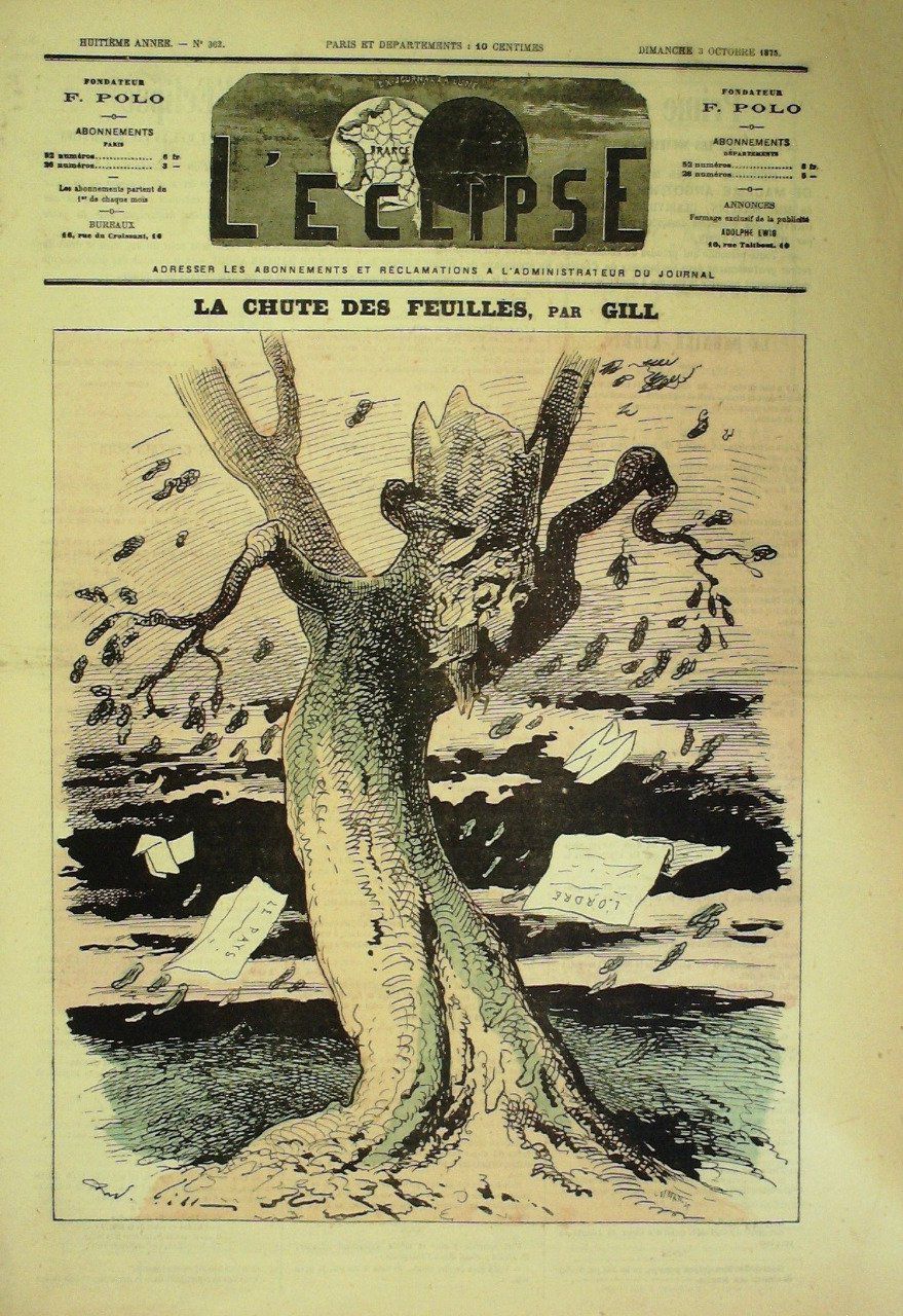 L'ECLIPSE-1875/362-LA CHUTE des FEUILLES-André GILL