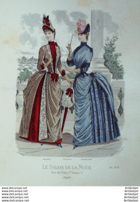 Gravure Mode Salon 1886 #  821 (Old Fashion plate)