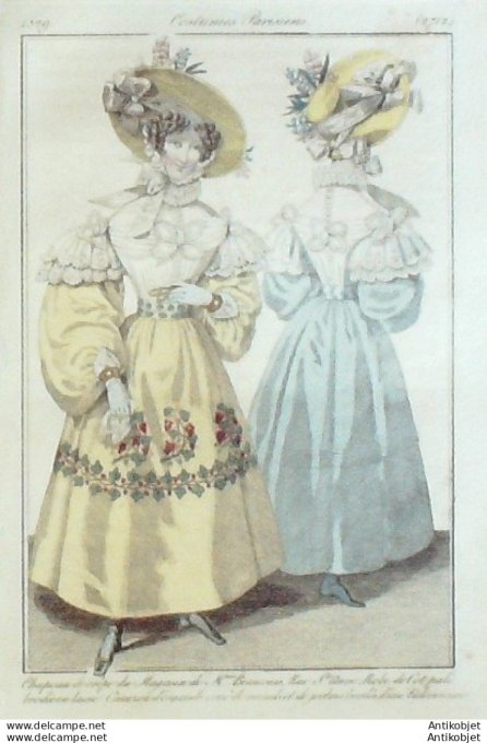 Costume Parisien 1828 # 2712 Canezou d'organdi orné