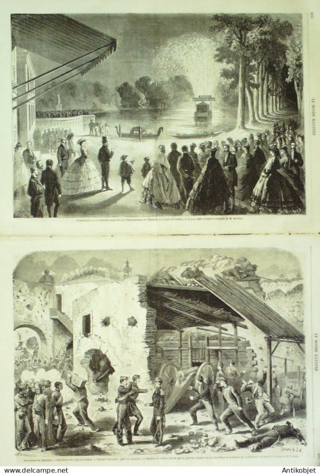 Le Monde illustré 1863 n°324 Mexique Puebla Atoyac Fontainebleau (77)