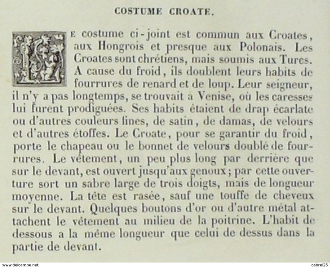 Croatie Villageois  1859