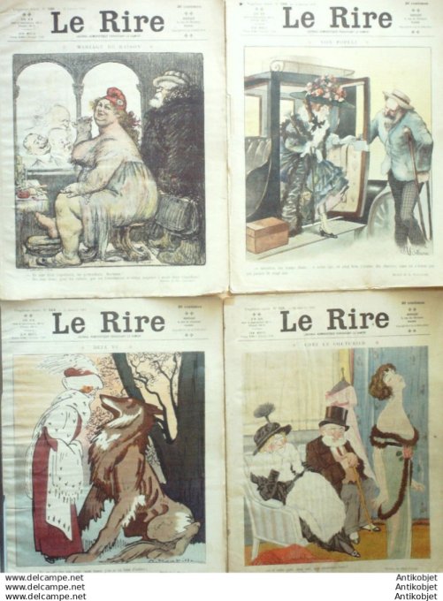 Le Rire 1913  lot 4 revues Flores Pecoud Prejelan Nollat Roubille Hemard Fabiano Fau