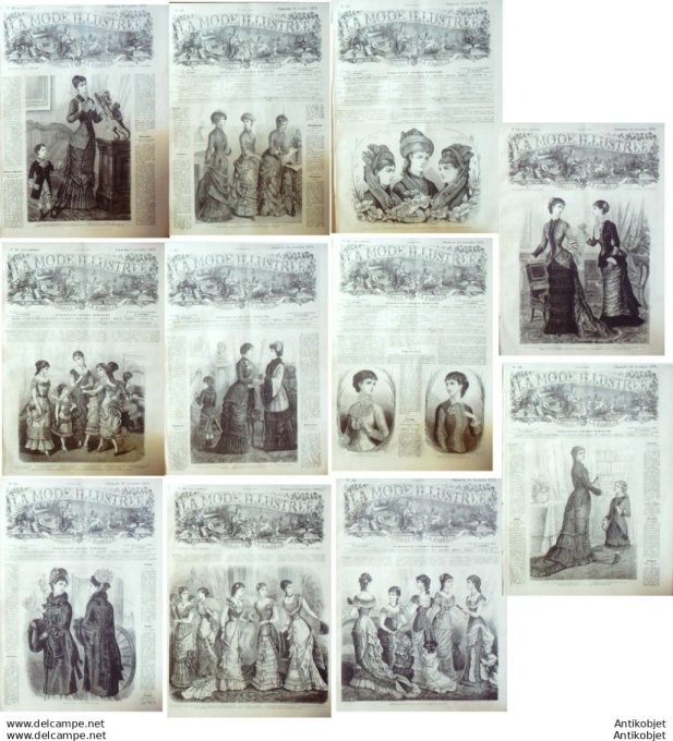 Mode illustree 1879 Lot de 11 journaux