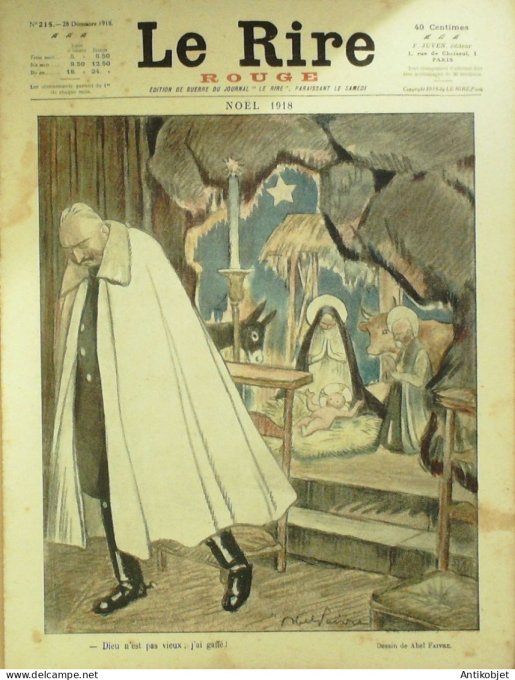 Le Rire Rouge 1918-12-28 # 215 Journal humoristique Ed.Originale Paix des momes
