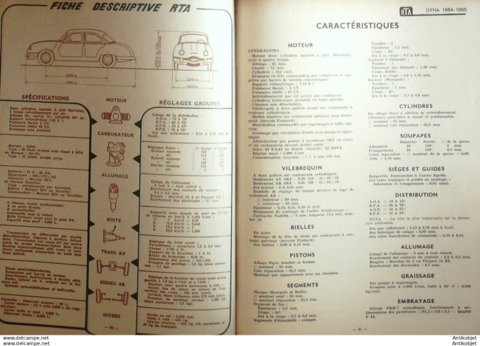 R.T Automobile Panhard Dyna Citroën 2cvCommer TS3 106 # 1955