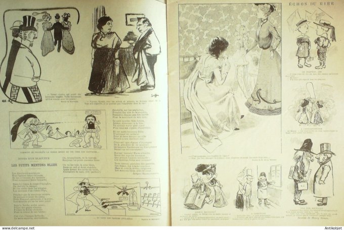 Le Rire 1901-09-28 # 360 Journal humoristique Ed.Originale Mentons bleus