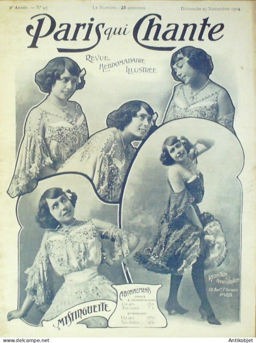 Paris qui chante 1904 #97 Mistinguette Dranem Rosensteel Bella Rosario Yuilian's