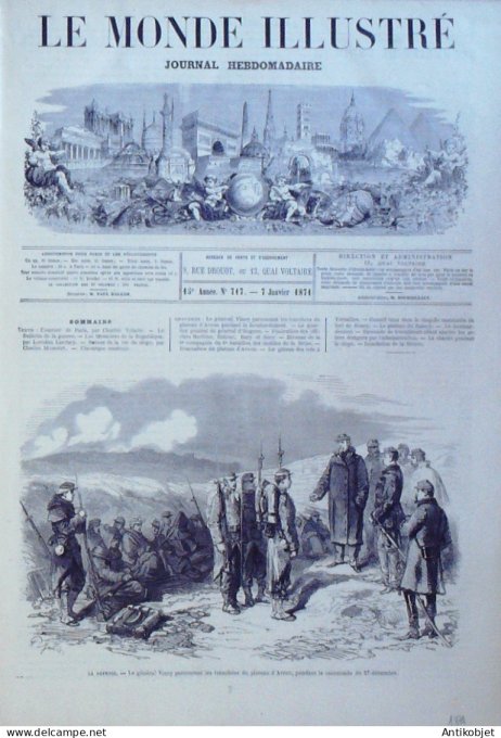 Le Monde illustré 1870 n°717 Plateau d'Avron Rosny (93) Gentilly (94) Versailes (78)