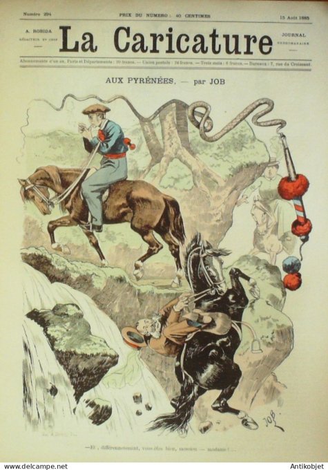 La Caricature 1885 #294 Pyrénées Job Trock Passe-temps champêtres Robida Faria