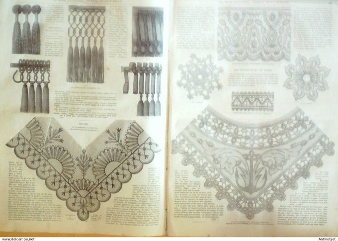 La Mode illustrée journal + gravure associée 1875 # 43