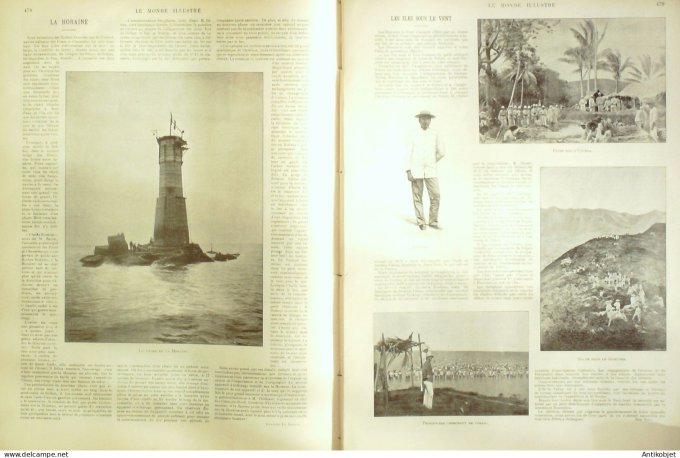 Le Monde illustré 1897 n°2125 Conglo Bonga Mabala Horaine phare (33) Polynésie Utuboa