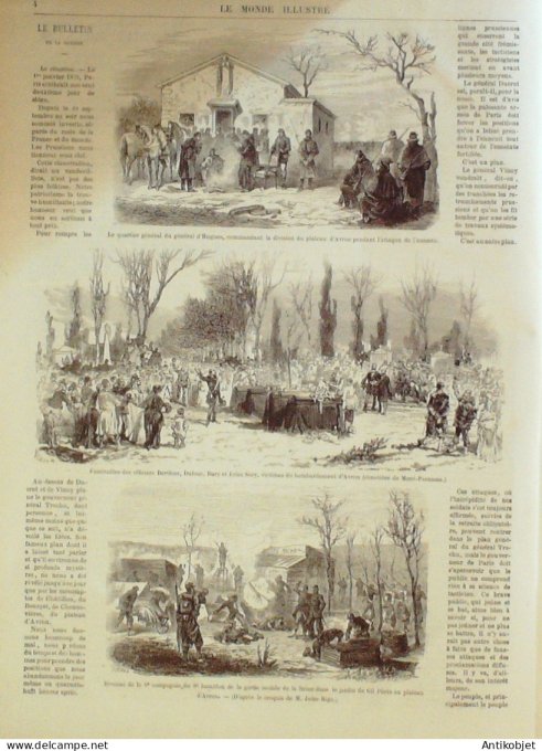 Le Monde illustré 1870 n°717 Plateau d'Avron Rosny (93) Gentilly (94) Versailes (78)